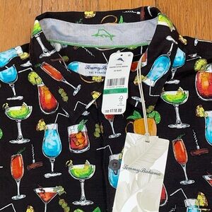 Tommy Bahama Men’s L Veracruz Cay All Nighter Cocktail Drinks Camp Shirt ($118)